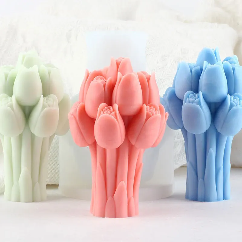 Tulip Bouquet Silicone Candle Mold Handmade Flower Floral Mold Soap Plaster Resin Crafts Molds DIY Chocolate Cake Baking Tools
Tulip Bouquet Silicone Candle Mold Handmade Flower Floral Mold Soap Plaster Resin Crafts Molds DIY Chocolate Cake Baking Tools