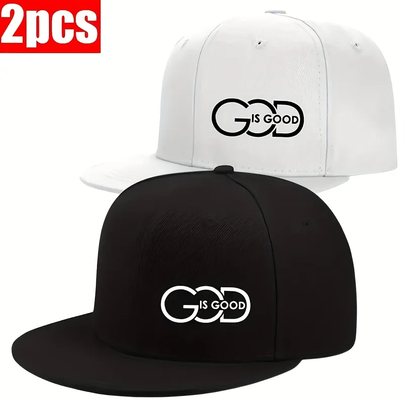 2pcs "GOD IS GOOD" Printed Hip Hop Baseball Cap, Street Fashion Outdoor Sports Flat Brim Hat, Adjustable Unisex Cap, Gift for Yo
2pcs "GOD IS GOOD" Printed Hip Hop Baseball Cap, Street Fashion Outdoor Sports Flat Brim Hat, Adjustable Unisex Cap, Gift for Yo