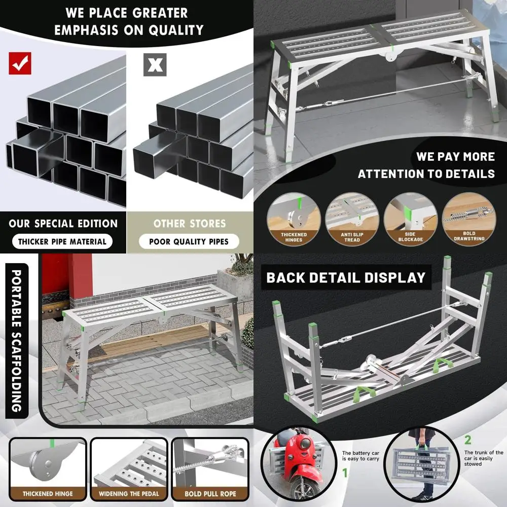 Adjustable 300 lbs Capacity Steel Scaffold Platform, 35-39 Height, Portable Folding Ladder for Home & Office Use
Adjustable 300 lbs Capacity Steel Scaffold Platform, 35-39 Height, Portable Folding Ladder for Home & Office Use