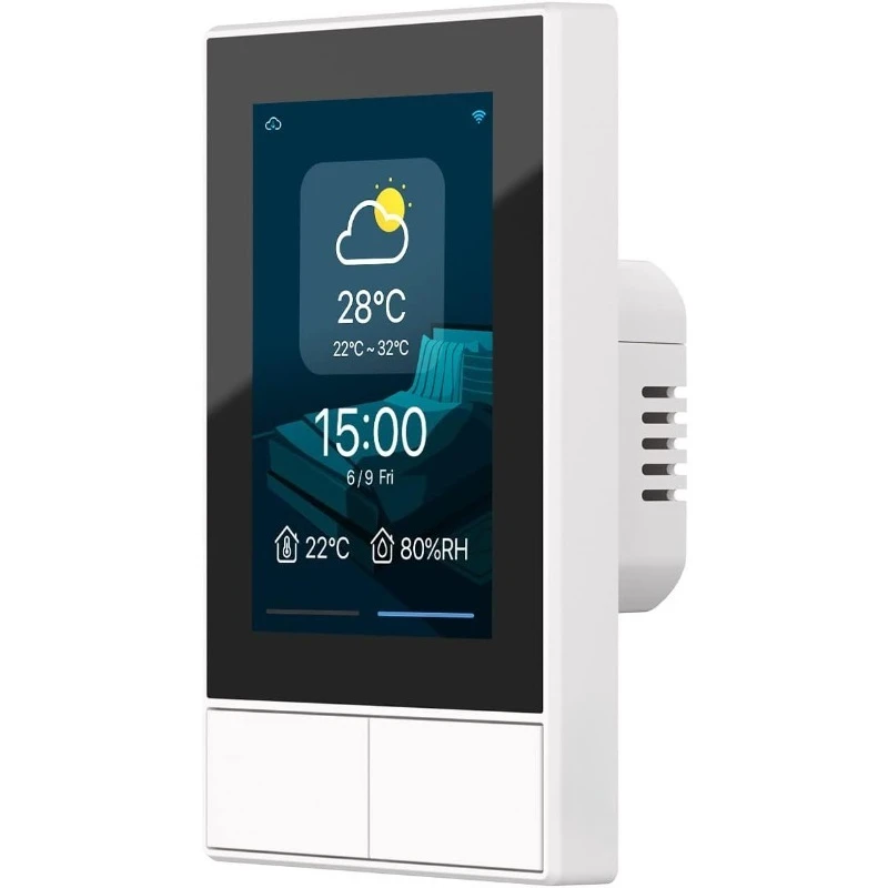 2-Switch Panel Home Control, WiFi Smart Scene Wall Switch with Touchscreen, Smart Temperature Function, Lig
2-Switch Panel Home Control, WiFi Smart Scene Wall Switch with Touchscreen, Smart Temperature Function, Lig