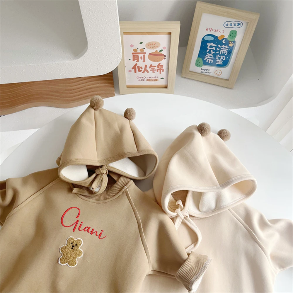 Personalized Embroidery Trend Korean Version Of Autumn And Winter Plush Baby Clothing Customized Name One Piece Pants With Hat
Personalized Embroidery Trend Korean Version Of Autumn And Winter Plush Baby Clothing Customized Name One Piece Pants With Hat