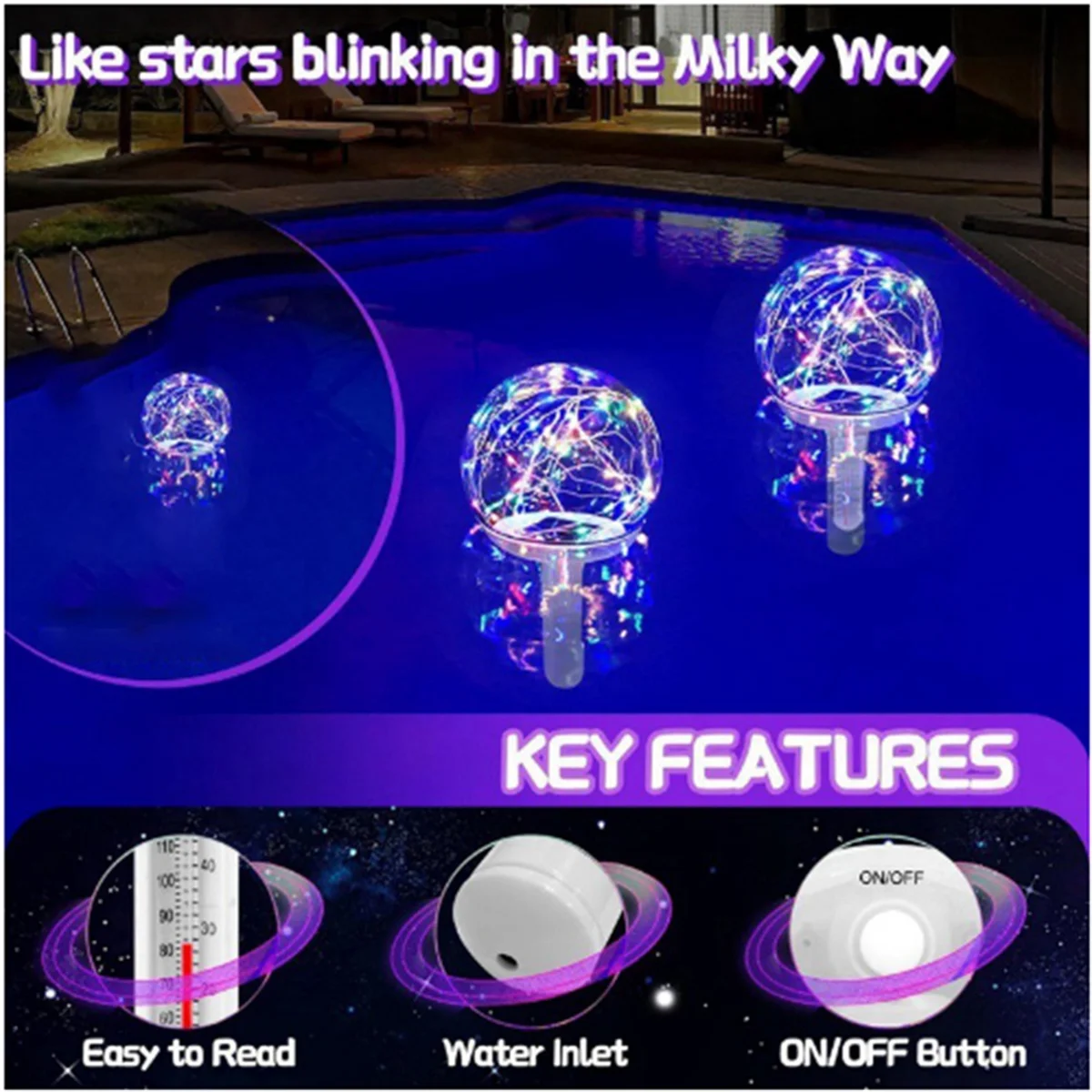 A50P-Pool Thermometer Floating Pool Thermometer with LED Floating Light for Outdoor and Indoor Swimming Pools and
A50P-Pool Thermometer Floating Pool Thermometer with LED Floating Light for Outdoor and Indoor Swimming Pools and