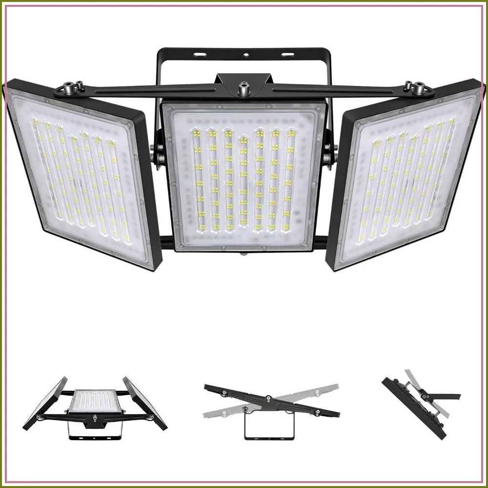 600W LED Flood Light Outdoor, 60000lm 6000K Daylight White, IP66 Waterproof 3 Heads for Yard Stadium
600W LED Flood Light Outdoor, 60000lm 6000K Daylight White, IP66 Waterproof 3 Heads for Yard Stadium