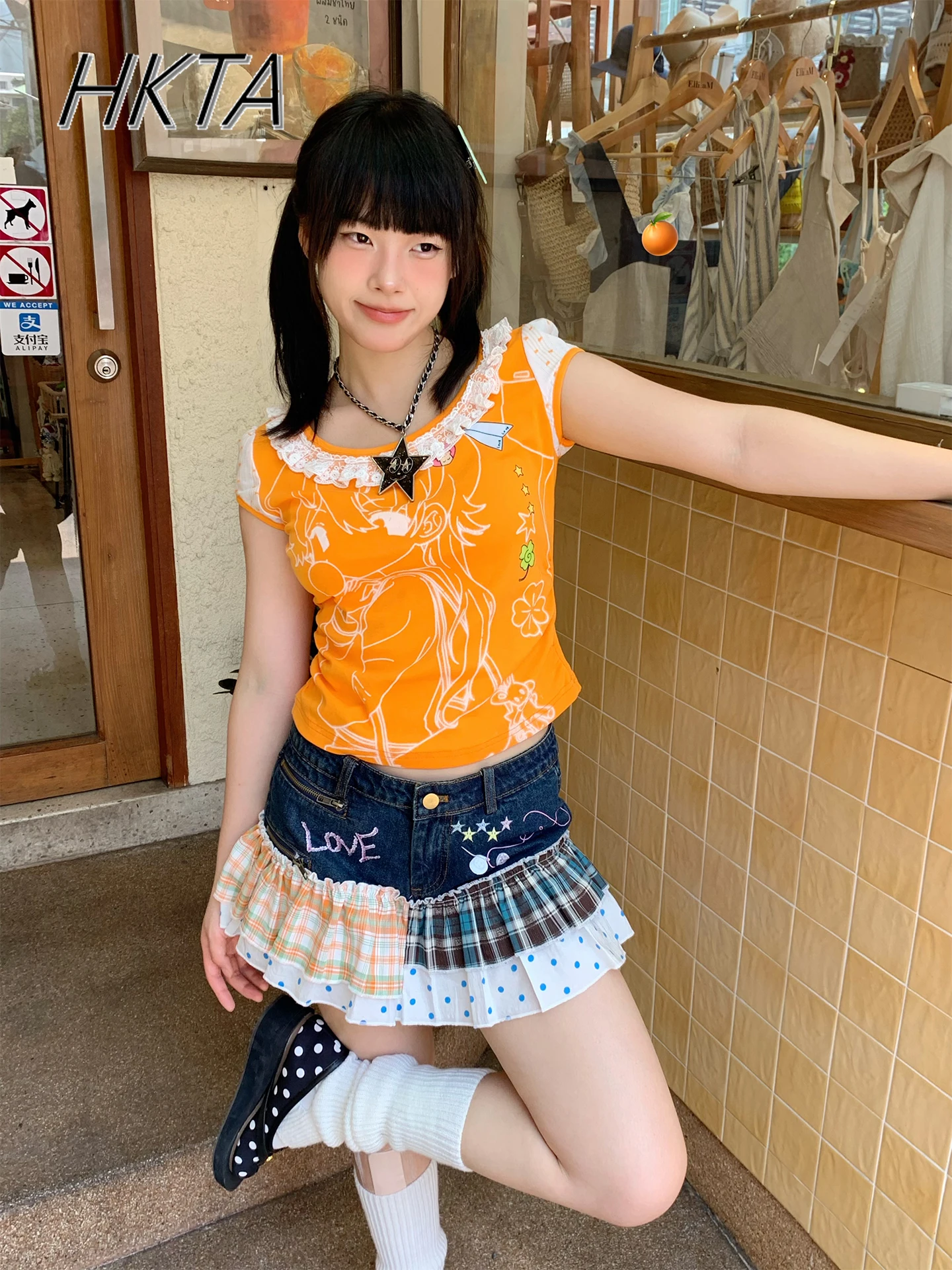 Kawaii Plaid Polka Dot Patchwork Embroidered Zipper Denim Skirt Shorts Women Sweet Cute High Waist Commuter Mini Skirt Girl
Kawaii Plaid Polka Dot Patchwork Embroidered Zipper Denim Skirt Shorts Women Sweet Cute High Waist Commuter Mini Skirt Girl