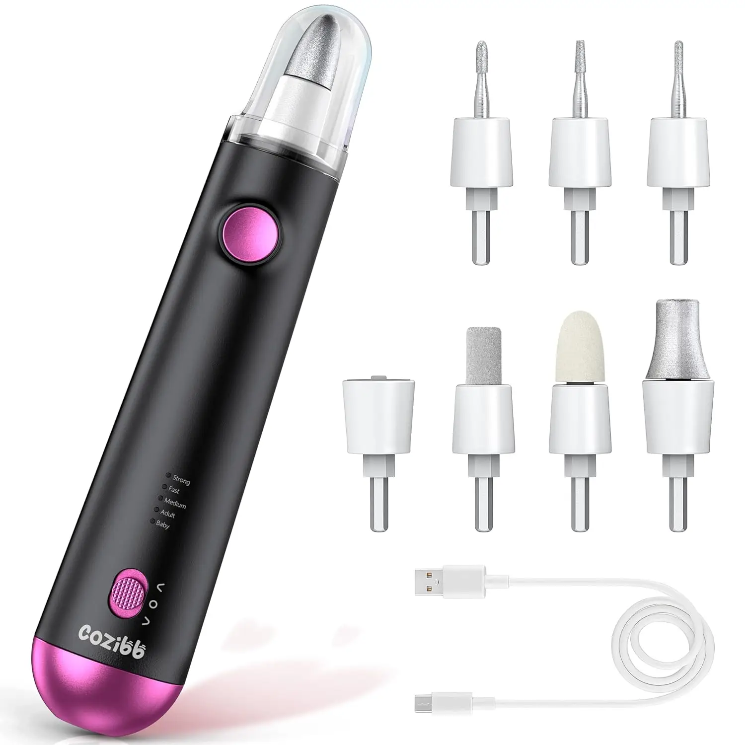 8-in-1 Cordless Electric Nail Drill with LED Light, 5 Speeds Rechargeable Manicure & Pedicure Kit for Women
8-in-1 Cordless Electric Nail Drill with LED Light, 5 Speeds Rechargeable Manicure & Pedicure Kit for Women