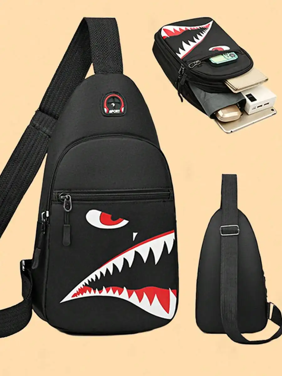 Waterproof Wear-Resistant Shark Print Chest Bag Men Nylon Crossbody Shoulder Bag
Waterproof Wear-Resistant Shark Print Chest Bag Men Nylon Crossbody Shoulder Bag