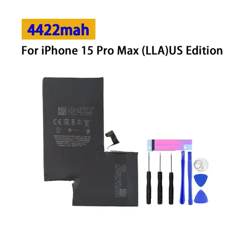Para iPhone 15 Pro Max (LLA) Edição dos EUA 4422mah Bateria do telefone móvel