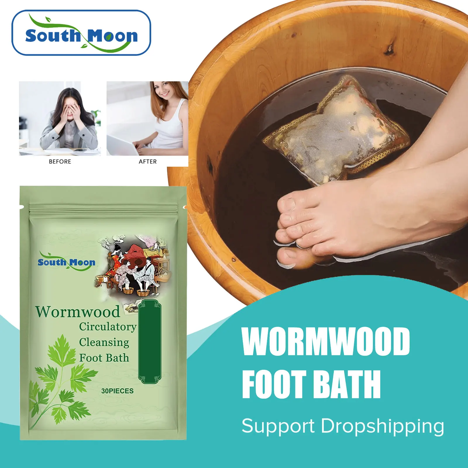 Wormwood Foot Bath Bag Body Detoxification Help Lymphatic Drainage Relieve Fatigue Swelling Improve Insomnia Foot Relax Spa Care
Wormwood Foot Bath Bag Body Detoxification Help Lymphatic Drainage Relieve Fatigue Swelling Improve Insomnia Foot Relax Spa Care