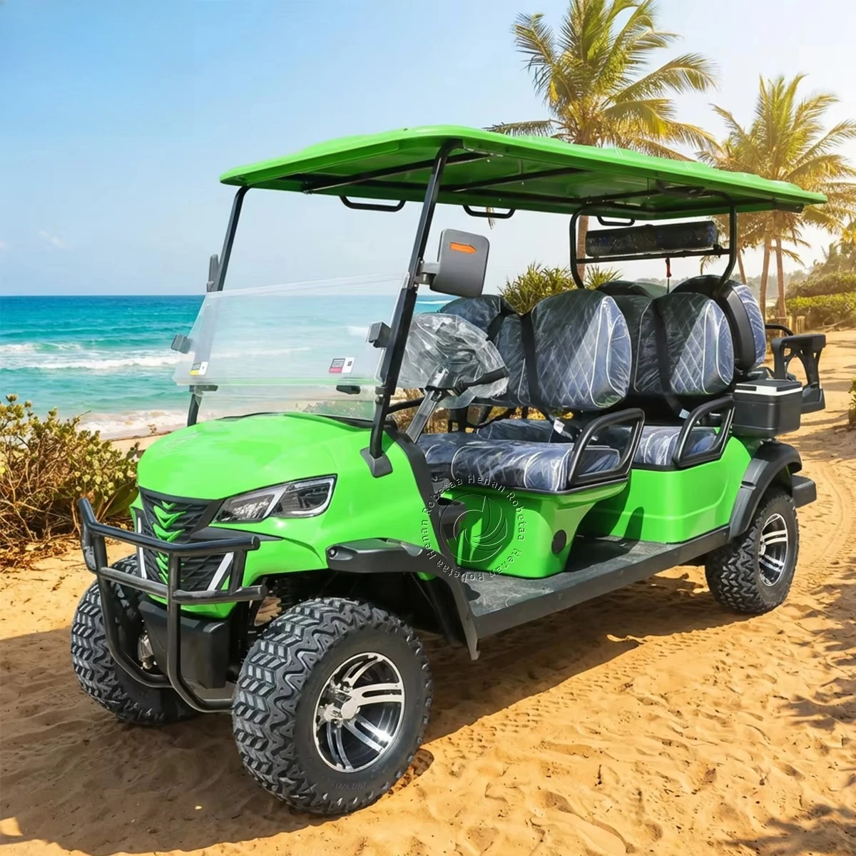 Luxury 6 Seater Electric Golf Cart, New Energy Lifted 72V Off-Road Golf Buggy, Premium Utility Vehicle for Golf Course
Luxury 6 Seater Electric Golf Cart, New Energy Lifted 72V Off-Road Golf Buggy, Premium Utility Vehicle for Golf Course