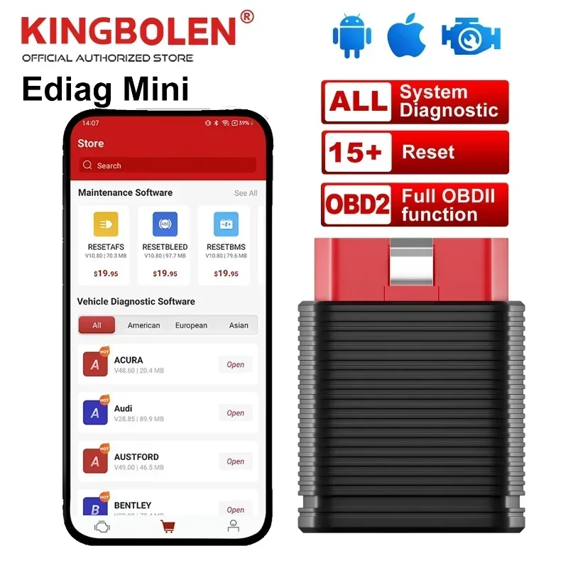 Kingbolen Ediag Mini Automotive Diagnostic Tools Obd 2 Wifi Scanner Voor Alle Auto 'S Auto Obd2 Tester 15 Resets Diagnose
Kingbolen Ediag Mini Automotive Diagnostic Tools Obd 2 Wifi Scanner Voor Alle Auto 'S Auto Obd2 Tester 15 Resets Diagnose