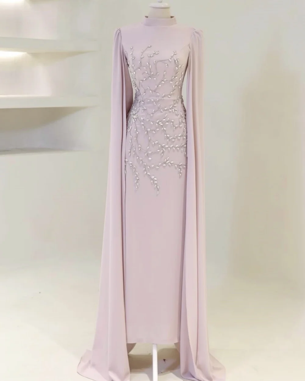 Customized Classic Women Jersey Rhinestone Beading Straight Evening Dresses Arabic Classic High Collar Long Sleeves Prom Dresses
Customized Classic Women Jersey Rhinestone Beading Straight Evening Dresses Arabic Classic High Collar Long Sleeves Prom Dresses