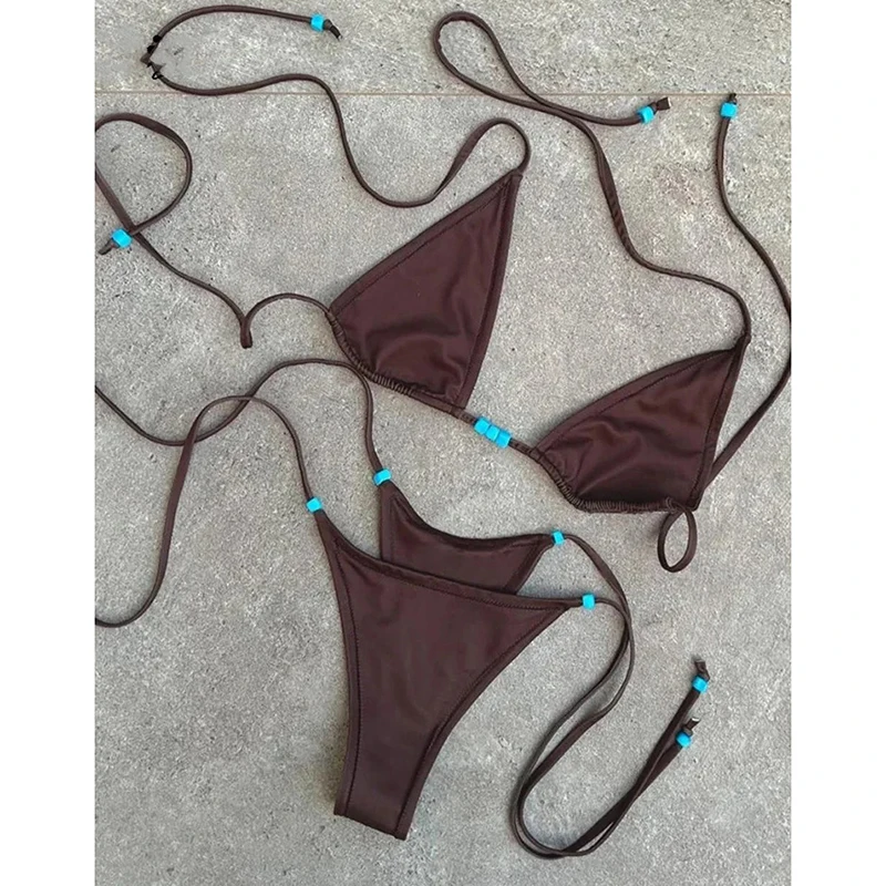 Однотонное бикини с открытой спиной, комплект из 2 предметов, женский сексуальный купальник с лямкой на шее, треугольник, на шнуровке, разделенный купальник, бикини, новинка 2025 года, летний комплект купальников, бикини
Однотонное бикини с открытой спиной, комплект из 2 предметов, женский сексуальный купальник с лямкой на шее, треугольник, на шнуровке, разделенный купальник, бикини, новинка 2025 года, летний комплект купальников, бикини