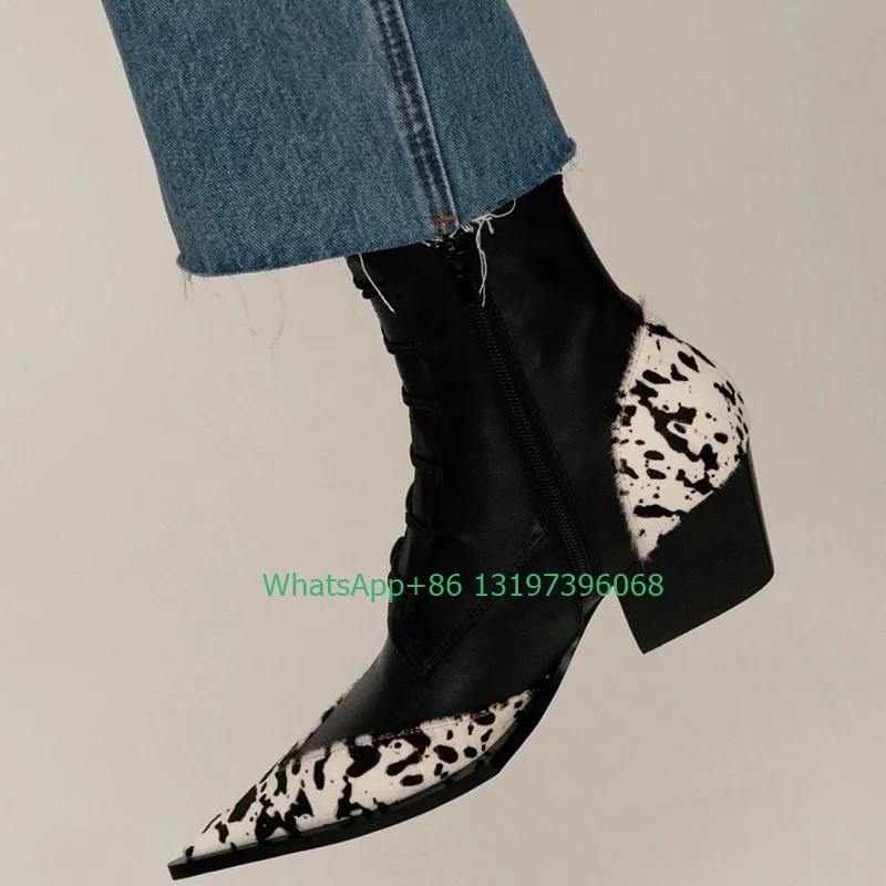 Lady black PU design chunky heel punk boots pointed sexy daily Y2K toe leopard print design ankle boots punk footwear size 35-40
Lady black PU design chunky heel punk boots pointed sexy daily Y2K toe leopard print design ankle boots punk footwear size 35-40