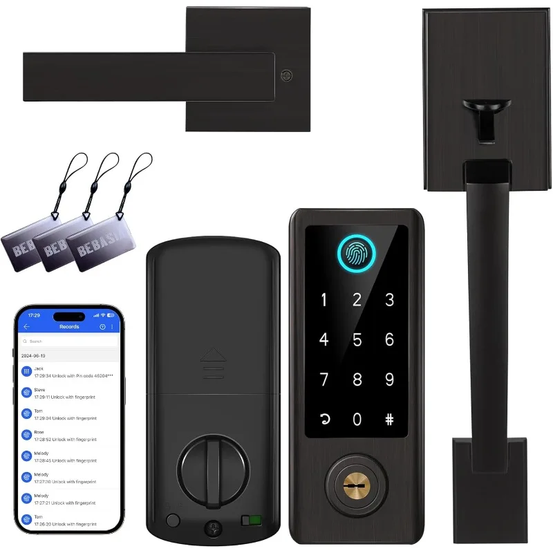 Door Lock with Handle Sets, BEBASIA Keyless Entry Door Lock, Bluetooth Front Door Lock Set, Smart Deadbolt, Electron
Door Lock with Handle Sets, BEBASIA Keyless Entry Door Lock, Bluetooth Front Door Lock Set, Smart Deadbolt, Electron