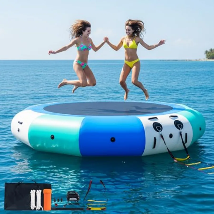 Water Trampoline for Lake Pool Ocean Use; PVC Material; Blue; Heavy-Duty Anchoring System Quick-Inflate Pump Included
Water Trampoline for Lake Pool Ocean Use; PVC Material; Blue; Heavy-Duty Anchoring System Quick-Inflate Pump Included