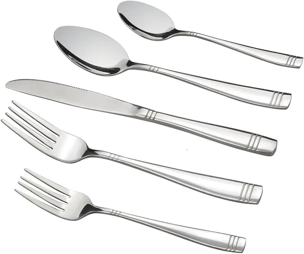 80-Piece Stainless Steel Flatware Set, Service for 16, Modern Cutlery Kit
80-Piece Stainless Steel Flatware Set, Service for 16, Modern Cutlery Kit