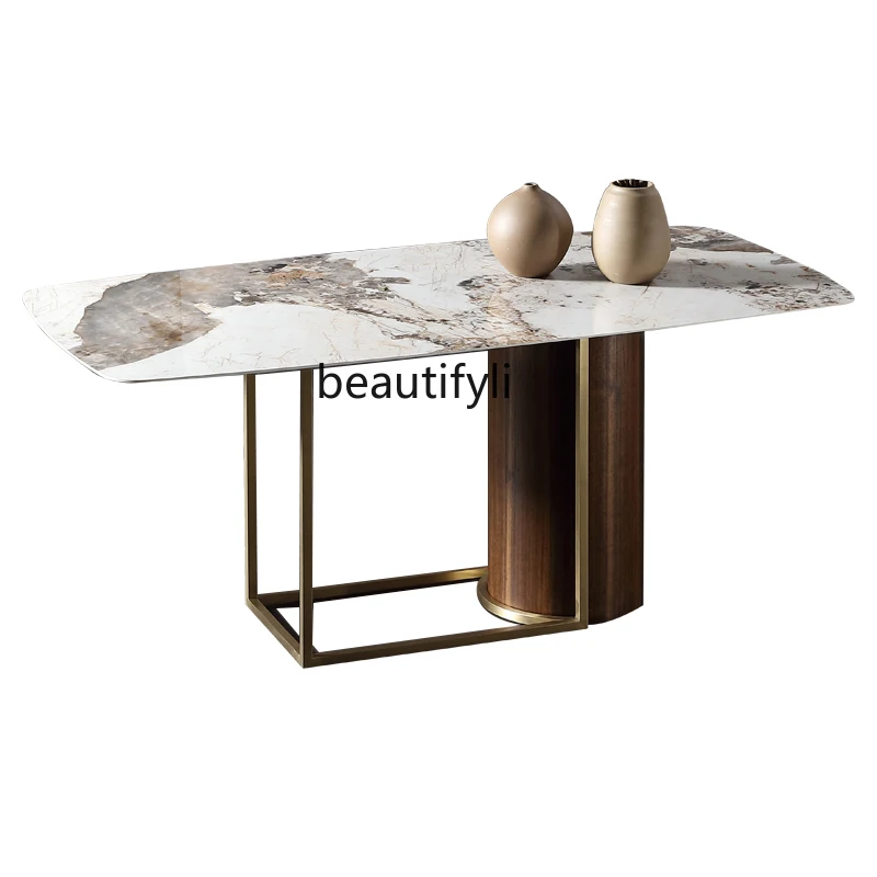 Italian Stone Plate Dining Table and Chair Modern Minimalist Pandora Light Luxury Rectangular Home Dining Table furniture
Italian Stone Plate Dining Table and Chair Modern Minimalist Pandora Light Luxury Rectangular Home Dining Table furniture
