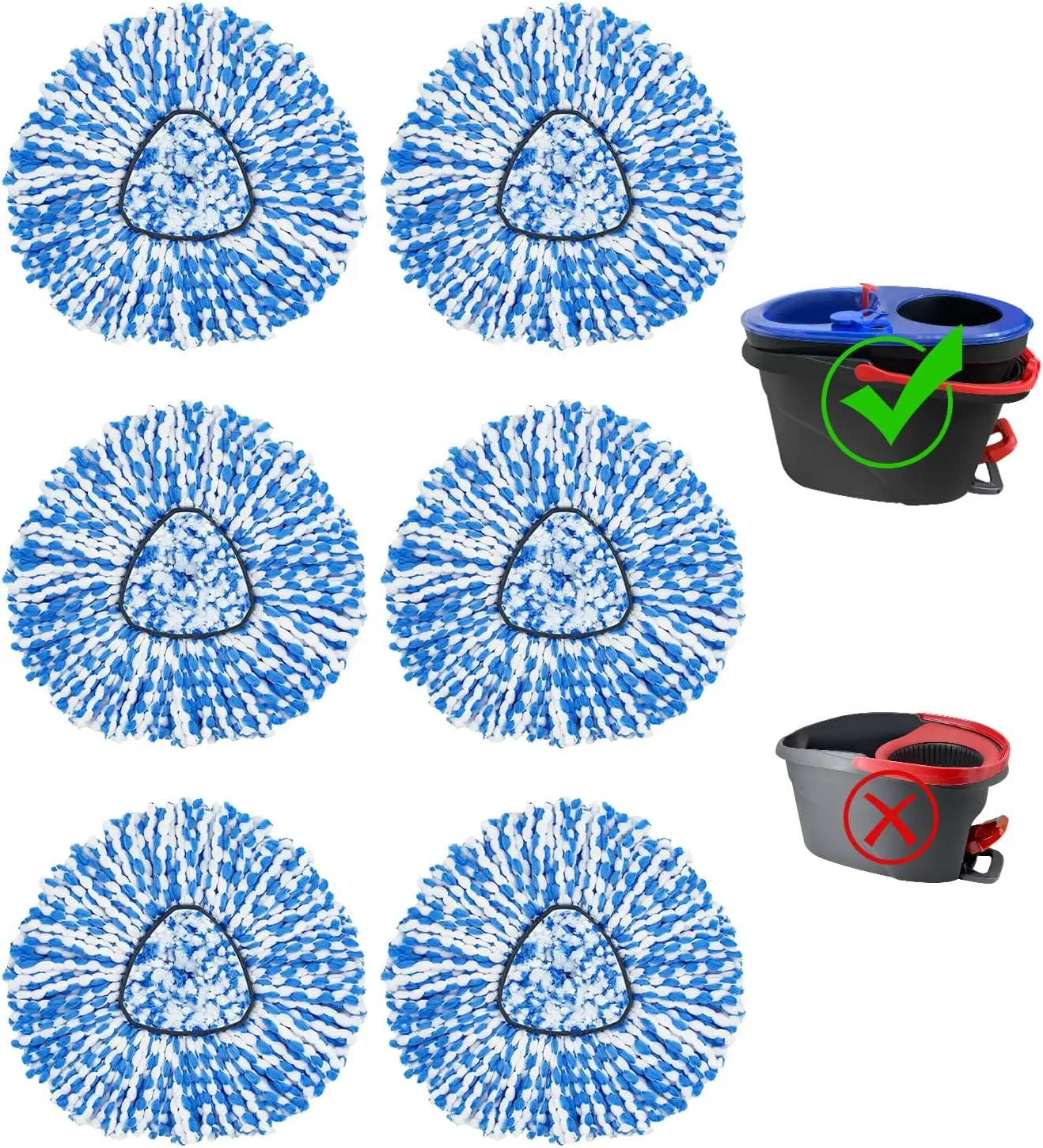 Pack of Six Microfiber Spin Mop Replacement Heads for Dual Tank System Universal Fit Easy Install Multi Surface
Pack of Six Microfiber Spin Mop Replacement Heads for Dual Tank System Universal Fit Easy Install Multi Surface