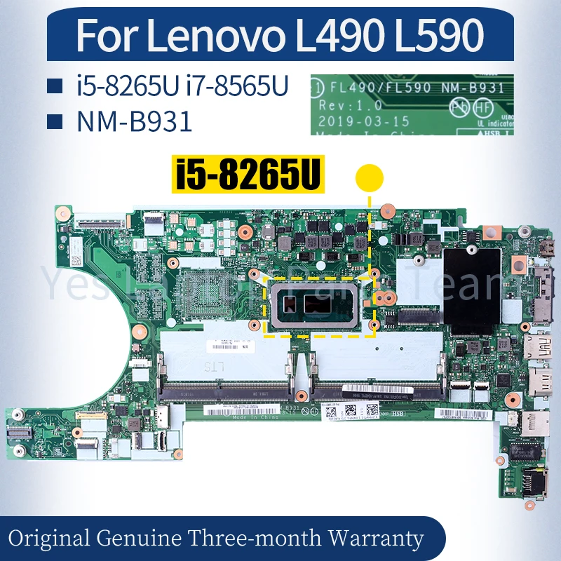 NM-B931 для Lenovo L490 L590, материнская плата ноутбука 02DM254 02DM144 i5-8265U i7-8565U, материнская плата для ноутбука
NM-B931 для Lenovo L490 L590, материнская плата ноутбука 02DM254 02DM144 i5-8265U i7-8565U, материнская плата для ноутбука