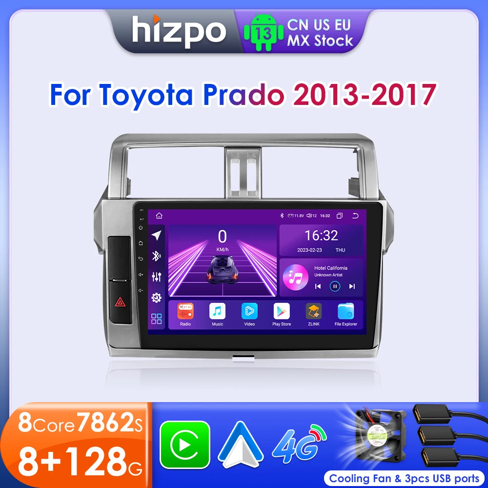 Hizpo Car Multimedia Navigation For Toyota Land Cruiser Prado 150 2013-2017 Radio 2 din Android Autoradio CarPlay Stereo 8+128G
Hizpo Car Multimedia Navigation For Toyota Land Cruiser Prado 150 2013-2017 Radio 2 din Android Autoradio CarPlay Stereo 8+128G
