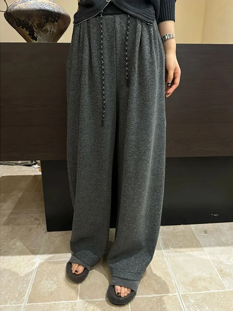 Повседневные женские брюки с широкими штанинами и завязками, с высокой талией, свободные, прямые, с эффектом похудения, на резинке, весна-осень, новинка
Повседневные женские брюки с широкими штанинами и завязками, с высокой талией, свободные, прямые, с эффектом похудения, на резинке, весна-осень, новинка