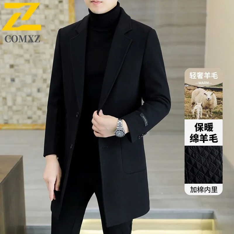 COMXZ Mens Business Wool Trench Coat Autumn Winter Cotton Warm Long Cashmere Wool Coat
COMXZ Mens Business Wool Trench Coat Autumn Winter Cotton Warm Long Cashmere Wool Coat