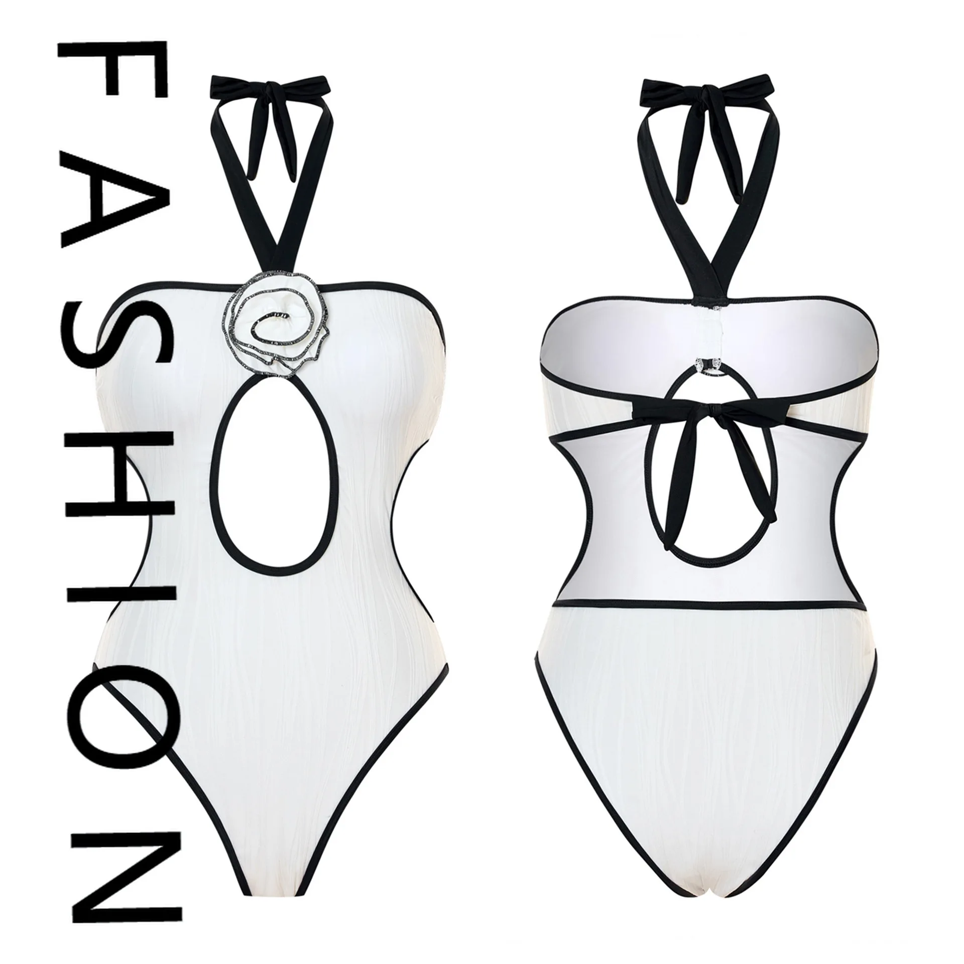 2025 new plain flower bikini one-piece swimsuit solid color sexy swimsuit gathering pants
2025 new plain flower bikini one-piece swimsuit solid color sexy swimsuit gathering pants