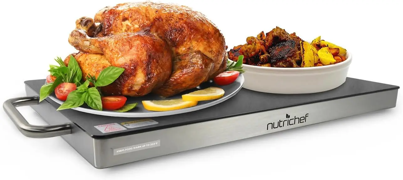 Portable Electric Food Warmer with Black Glass Top - Keep Dishes Warm for Parties, Buffets, and Countertop Use
Portable Electric Food Warmer with Black Glass Top - Keep Dishes Warm for Parties, Buffets, and Countertop Use