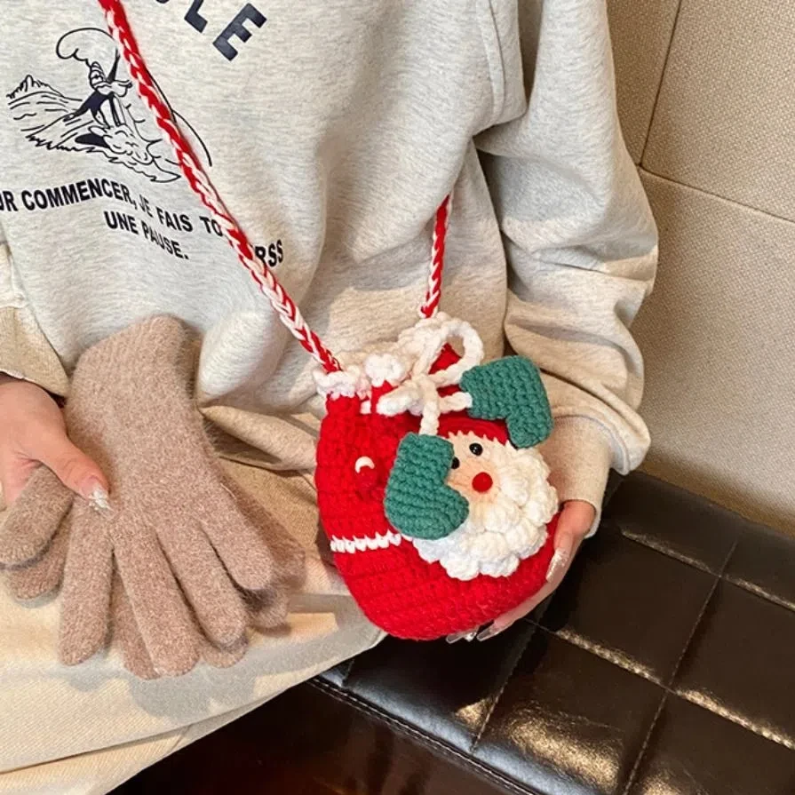 Креативная рождественская сумка для конфет с бантом, Kriss Kringle, Санта-Клаус, Рождественская сумка для отца, тканая сумка через плечо для вязания на шнурке, вечерние
Креативная рождественская сумка для конфет с бантом, Kriss Kringle, Санта-Клаус, Рождественская сумка для отца, тканая сумка через плечо для вязания на шнурке, вечерние