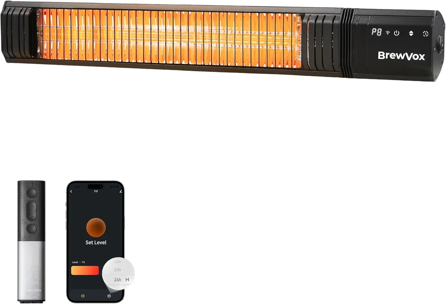 Carbon Infrared Outdoor Patio Heater, Smart App Control with Remote, Timer, Indoor/Outdoor Use
Carbon Infrared Outdoor Patio Heater, Smart App Control with Remote, Timer, Indoor/Outdoor Use
