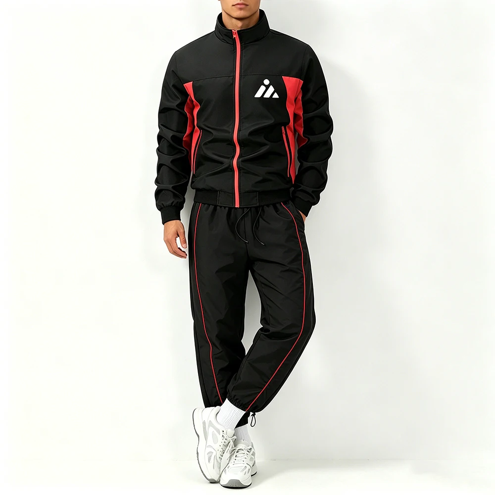 Men Tracksuit Color Block Stand Collar Zip Up Jacket Side Stripe Drawstring Pants Geometric Shape Symbol Print Casual Outfit
Men Tracksuit Color Block Stand Collar Zip Up Jacket Side Stripe Drawstring Pants Geometric Shape Symbol Print Casual Outfit