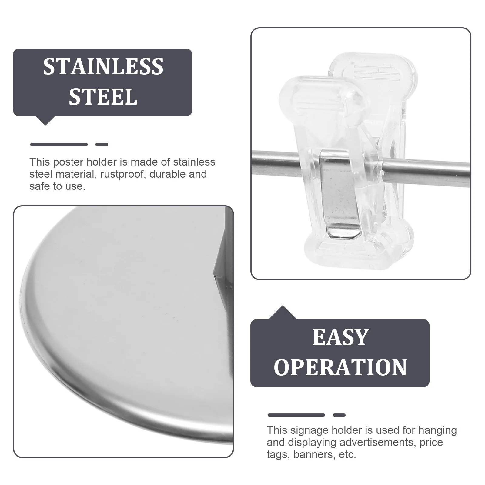 Adjustable T-Shaped Poster Stand Sign Holder Stainless Steel Display Rack for Wedding Welcome Signs Advertising Banners Retail
Adjustable T-Shaped Poster Stand Sign Holder Stainless Steel Display Rack for Wedding Welcome Signs Advertising Banners Retail