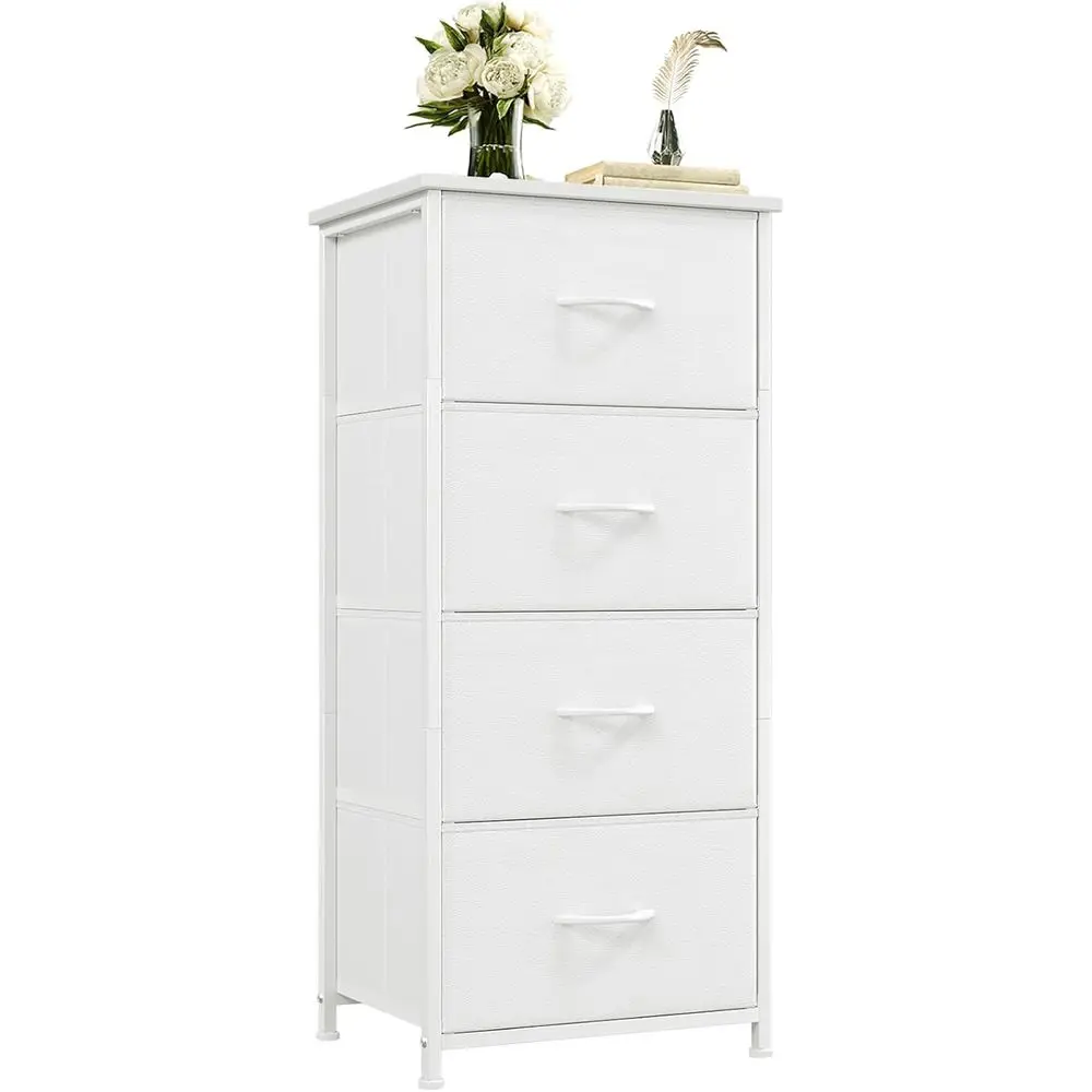 4 Drawer Dresser with Storage Organizer Bins for Bedroom, Closet, Living Room, Laundry, Entryway, Hallway, White Leather
4 Drawer Dresser with Storage Organizer Bins for Bedroom, Closet, Living Room, Laundry, Entryway, Hallway, White Leather