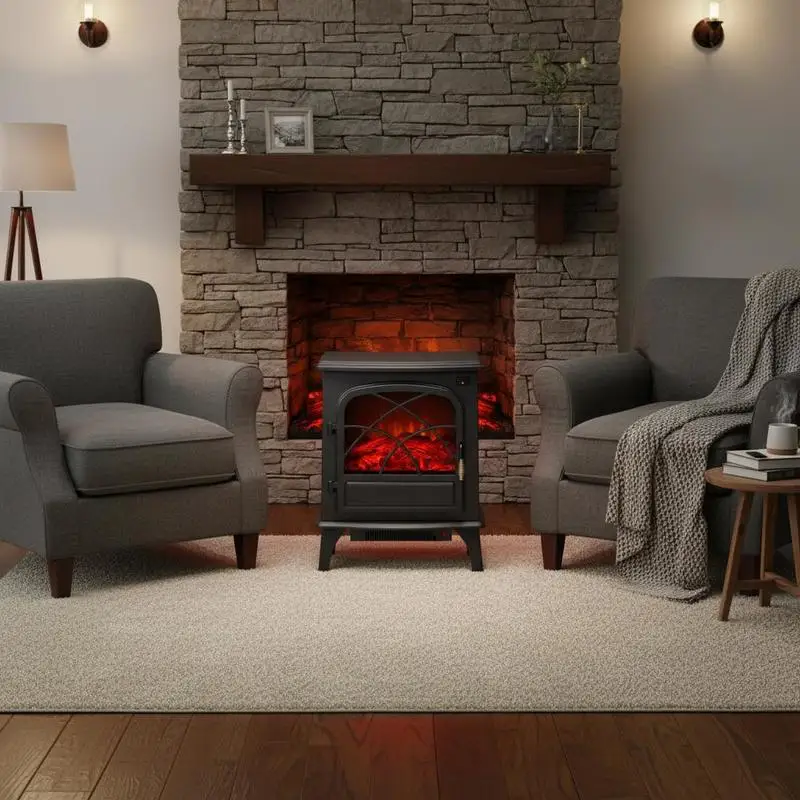 25.5inch Indoor Space Heater Portable Heating Stove For Living Room Bedroom Office 1500W 5120BTU Overheating Protection Adjustable Flames Timer Remote Black
25.5inch Indoor Space Heater Portable Heating Stove For Living Room Bedroom Office 1500W 5120BTU Overheating Protection Adjustable Flames Timer Remote Black