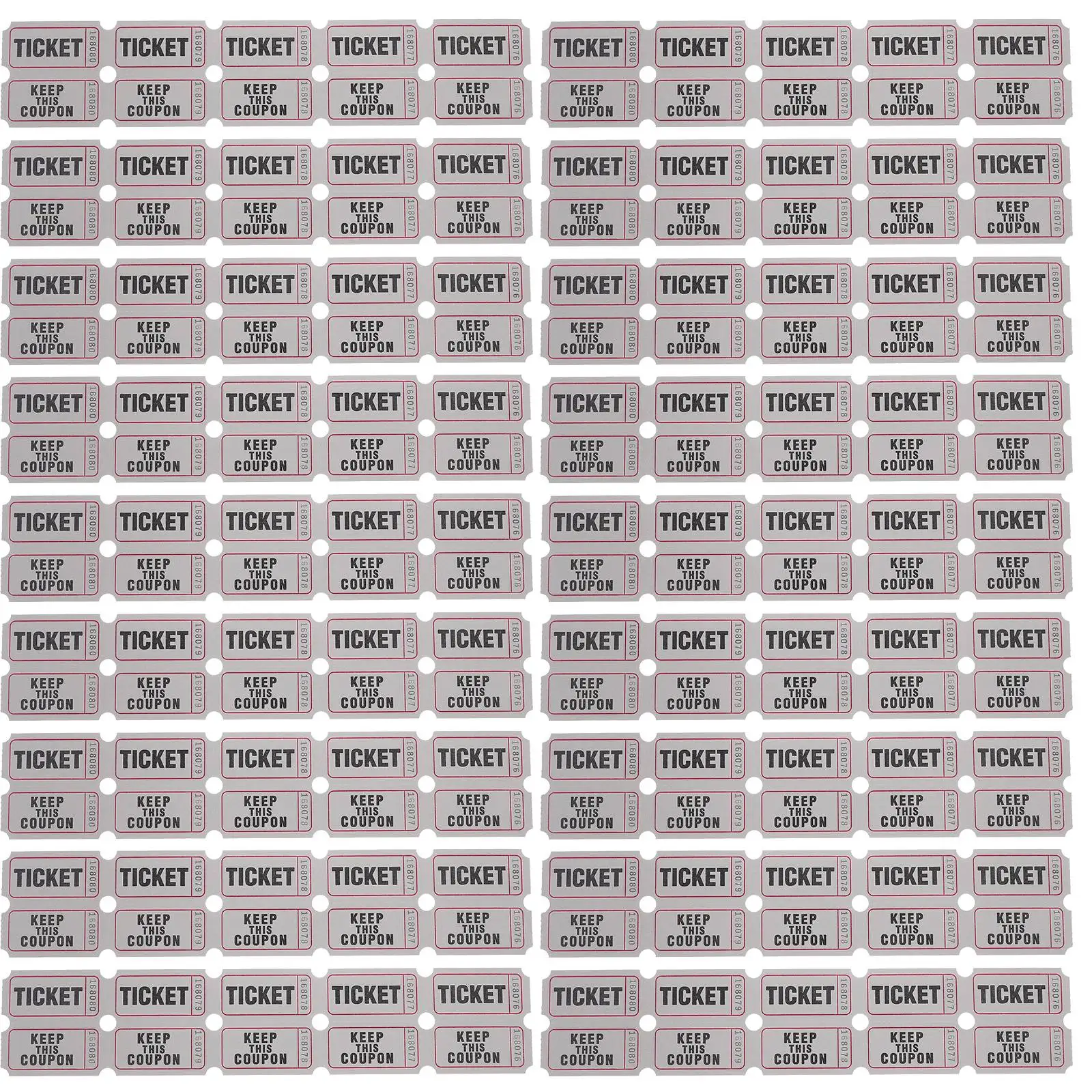 100pcs Raffle Tickets Grey Lottery Event Labels Bulk Concert Party Tickets Festive DIY Decorations Celebrations Holiday
100pcs Raffle Tickets Grey Lottery Event Labels Bulk Concert Party Tickets Festive DIY Decorations Celebrations Holiday