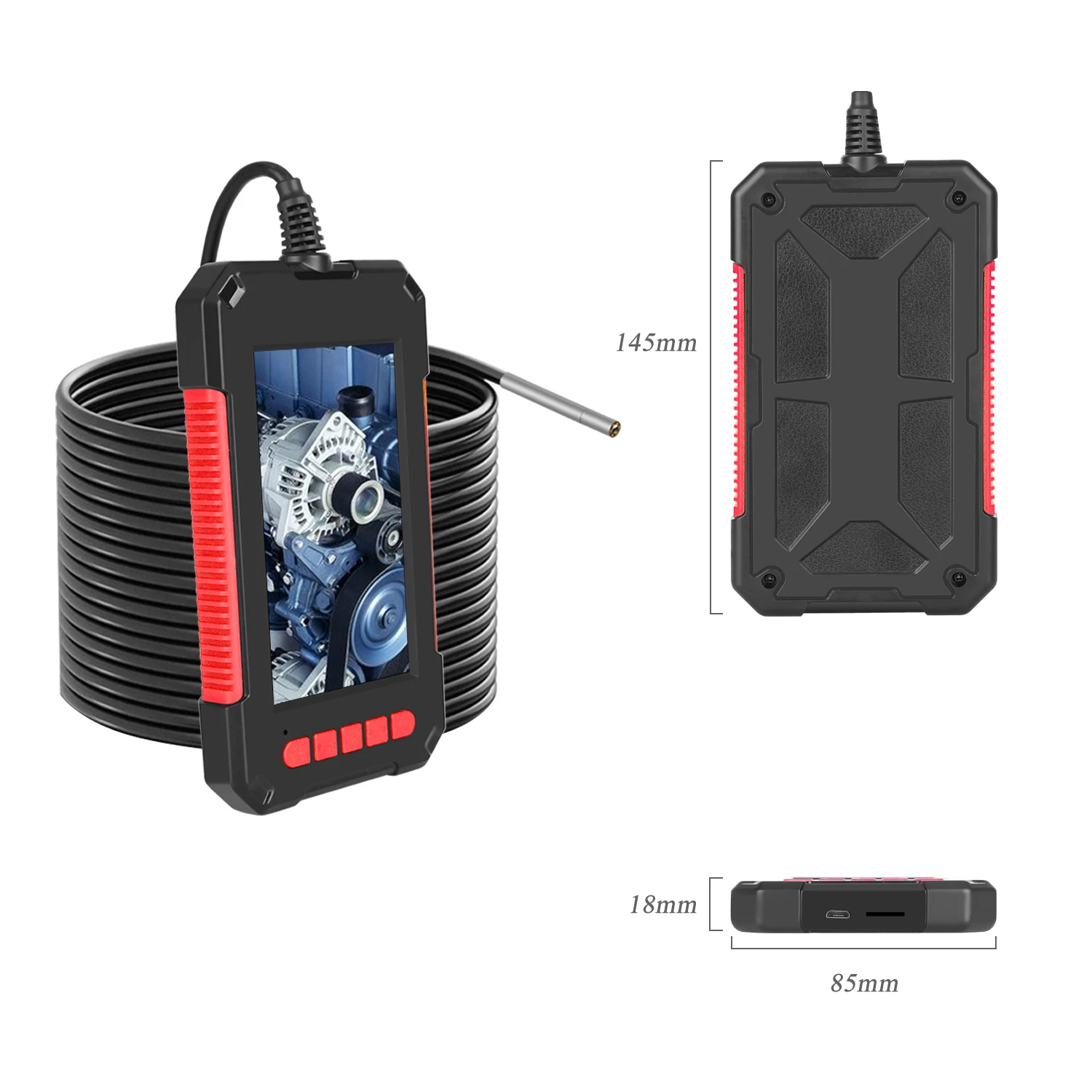 Red 3.9mm Diameter 1920*1080 2.0MP FHD Industrial Endoscope 4.3" Color LCD Screen 10M Hard Cable for Sewer Pipeline Mini Camera
Red 3.9mm Diameter 1920*1080 2.0MP FHD Industrial Endoscope 4.3" Color LCD Screen 10M Hard Cable for Sewer Pipeline Mini Camera
