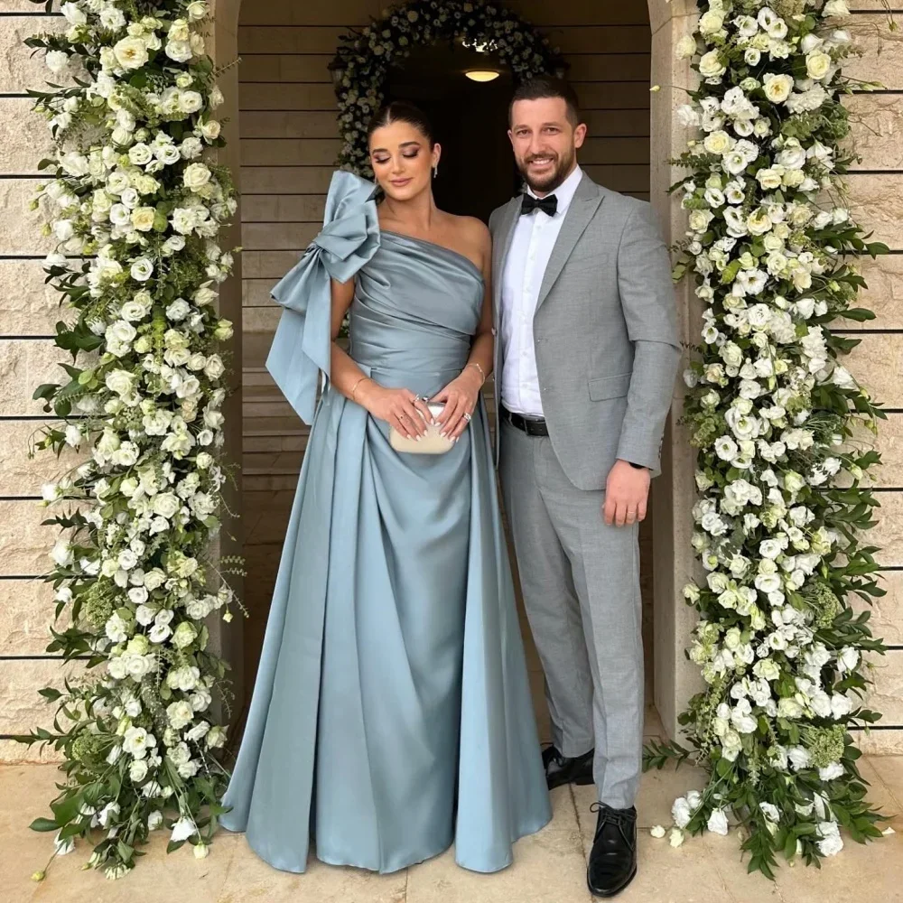Customized Prom Dress High Quality One-shoulder A-line Wedding Party Bows Draped Skirts Satin es
Customized Prom Dress High Quality One-shoulder A-line Wedding Party Bows Draped Skirts Satin es