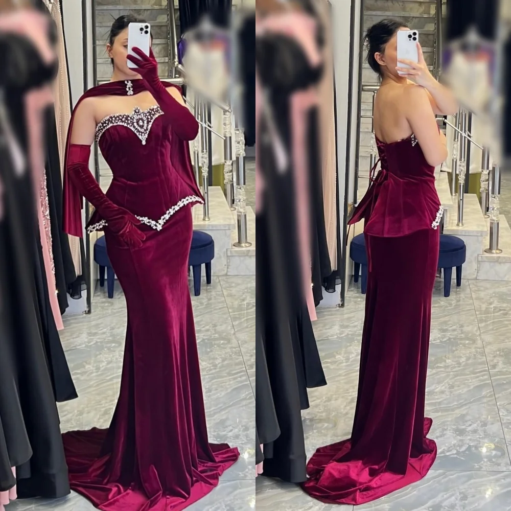 Customized Velour Rhinestone Sweetheart Neck Charming Mermaid Long Dresses Bespoke Occasion Women Luxury Evening Party Exquisite
Customized Velour Rhinestone Sweetheart Neck Charming Mermaid Long Dresses Bespoke Occasion Women Luxury Evening Party Exquisite