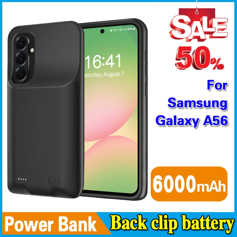 Back Clip Battery 6000mAh Power Bank for Samsung Galaxy A56 High-Quality Battery Power Case Powerbank
Back Clip Battery 6000mAh Power Bank for Samsung Galaxy A56 High-Quality Battery Power Case Powerbank