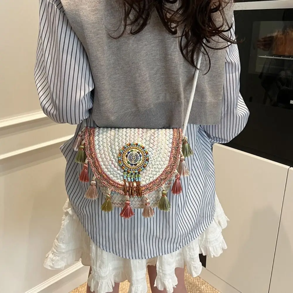 Vintage Ethnic Style Crossbody Bags Leisure Woven Fringe Shoulder Bag Large Capacity Geometric Bohemian Tassel Bag Outdoor
Vintage Ethnic Style Crossbody Bags Leisure Woven Fringe Shoulder Bag Large Capacity Geometric Bohemian Tassel Bag Outdoor