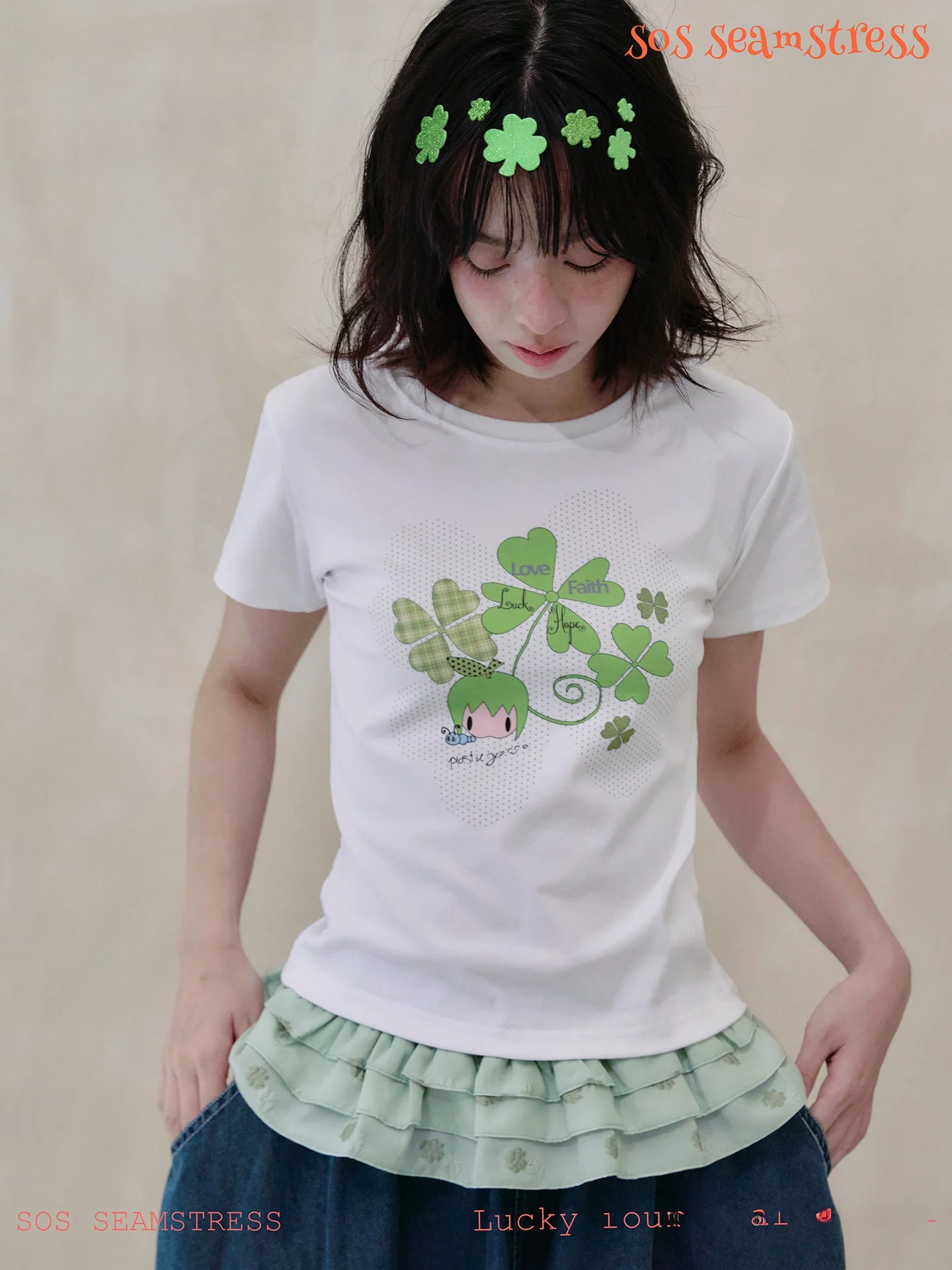 Original Design Four Le Clover Print T-irt Moisture ng ort Sve round Ne Summer Cool Sle Cotton Blend Tee
Original Design Four Le Clover Print T-irt Moisture ng ort Sve round Ne Summer Cool Sle Cotton Blend Tee