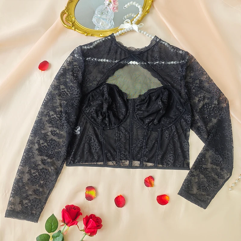 Новое нижнее белье в европейском и американском стиле Chubby MM Babes, тонкий кружевной сетчатый топ с вырезами, прозрачный топ на косточках с узором «елочка» 
Новое нижнее белье в европейском и американском стиле Chubby MM Babes, тонкий кружевной сетчатый топ с вырезами, прозрачный топ на косточках с узором «елочка»