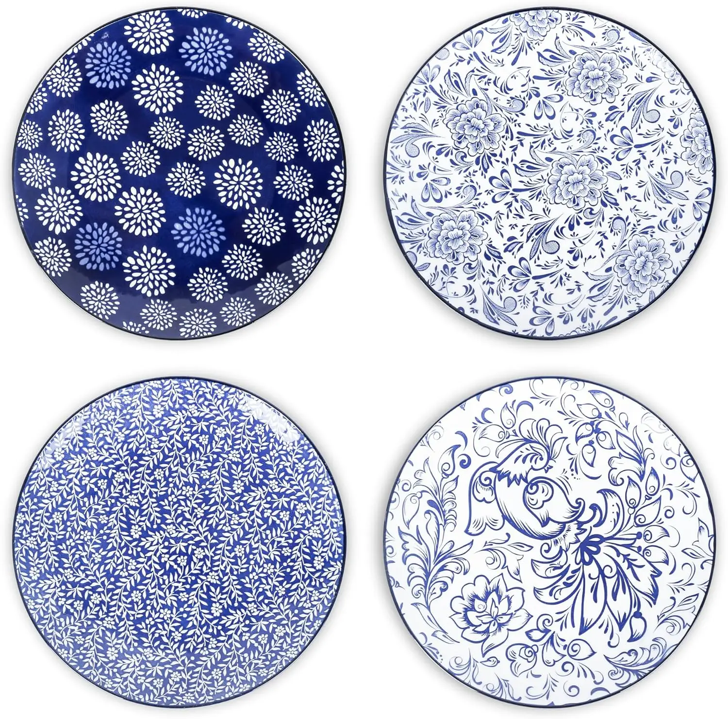 Salad Plates Set of 4, Embossed 8.5" Ceramic Dishes for Appetizer, Dessert, Pasta, Snacks - Microwave Dishwasher Safe, Blue
Salad Plates Set of 4, Embossed 8.5" Ceramic Dishes for Appetizer, Dessert, Pasta, Snacks - Microwave Dishwasher Safe, Blue