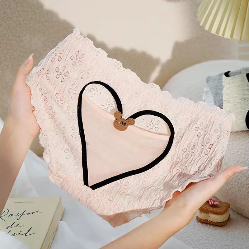Pure Sensual Heart Bubble Jacquard Mid-waist Underwear for Women, Breathable Lace, Cute Girl, Triangle Pants for Women Comfort
Pure Sensual Heart Bubble Jacquard Mid-waist Underwear for Women, Breathable Lace, Cute Girl, Triangle Pants for Women Comfort