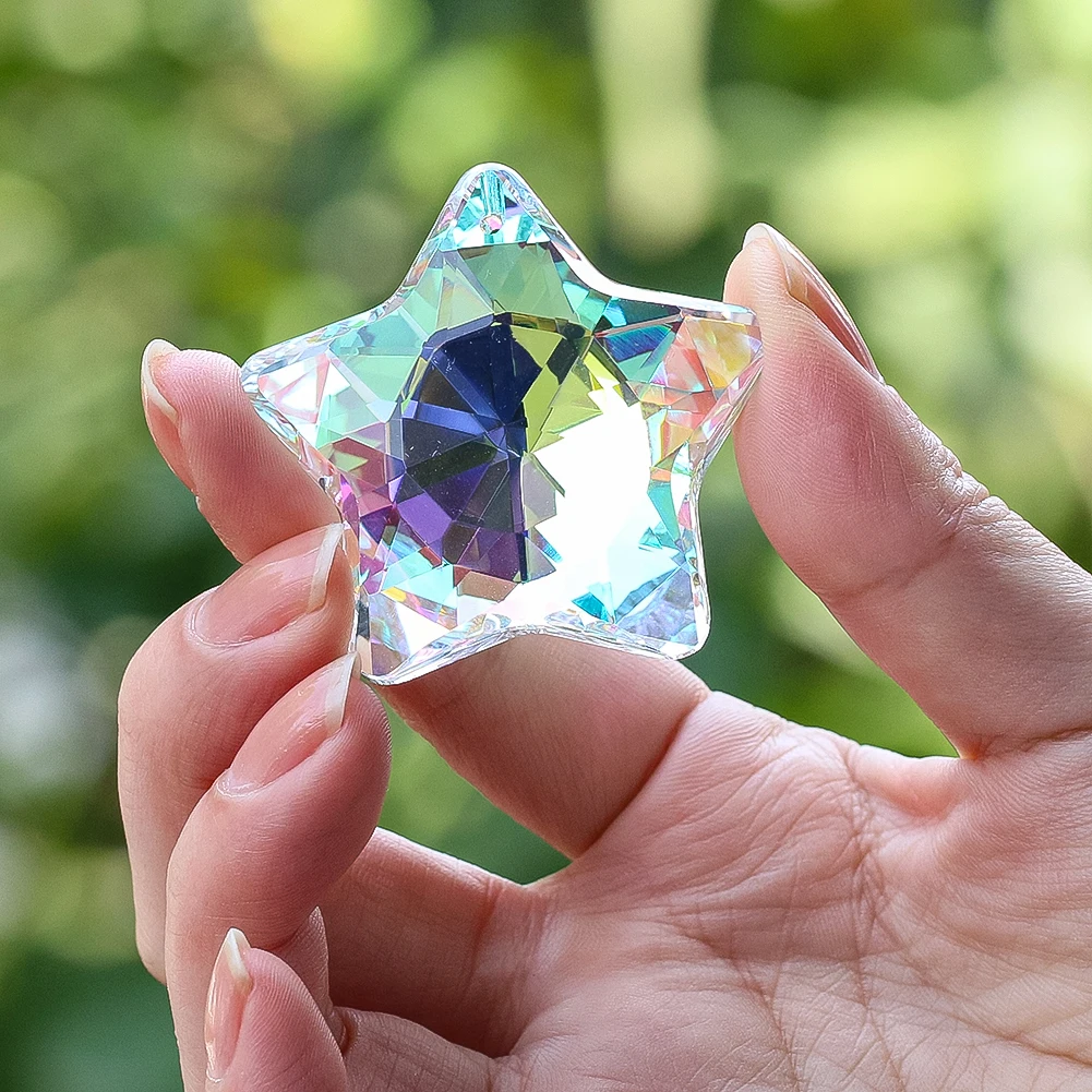 Acrylic Star Suncatcher AB Crystal Pendant 47mm Rainbow Hanging Prism Ornament for Window Garden Car Decoration Light Catcher
Acrylic Star Suncatcher AB Crystal Pendant 47mm Rainbow Hanging Prism Ornament for Window Garden Car Decoration Light Catcher