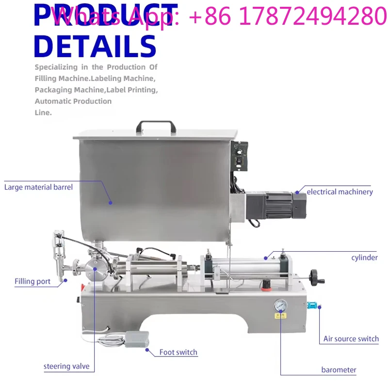 Including Tariffs Reliable Quality Semi-Automatic Piston Pump Liquid Filling Machine Sauce/Yogurt Paste Filling Can Mixer
Including Tariffs Reliable Quality Semi-Automatic Piston Pump Liquid Filling Machine Sauce/Yogurt Paste Filling Can Mixer