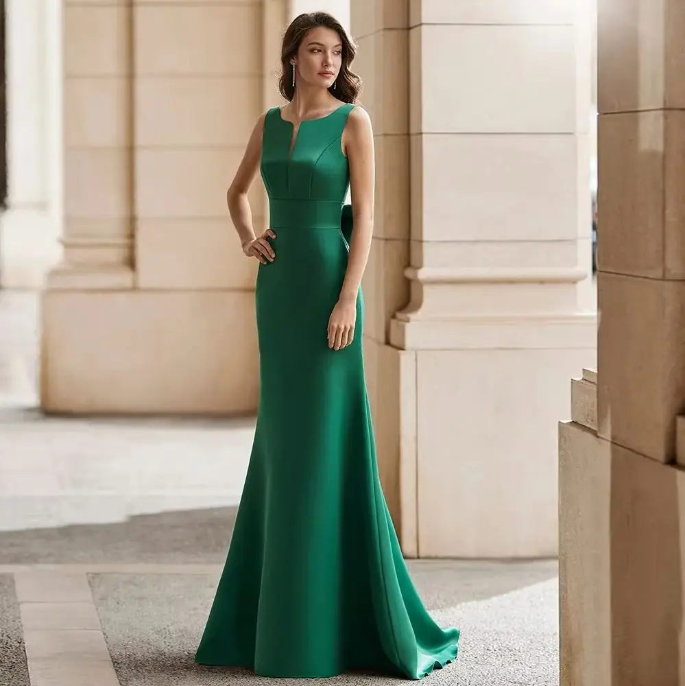 Long Backless Trumpet V Neck Sleeveless Party Gowns Wedding Guest Dress for Woman Mermaid Green Satin Evening Dress
Long Backless Trumpet V Neck Sleeveless Party Gowns Wedding Guest Dress for Woman Mermaid Green Satin Evening Dress