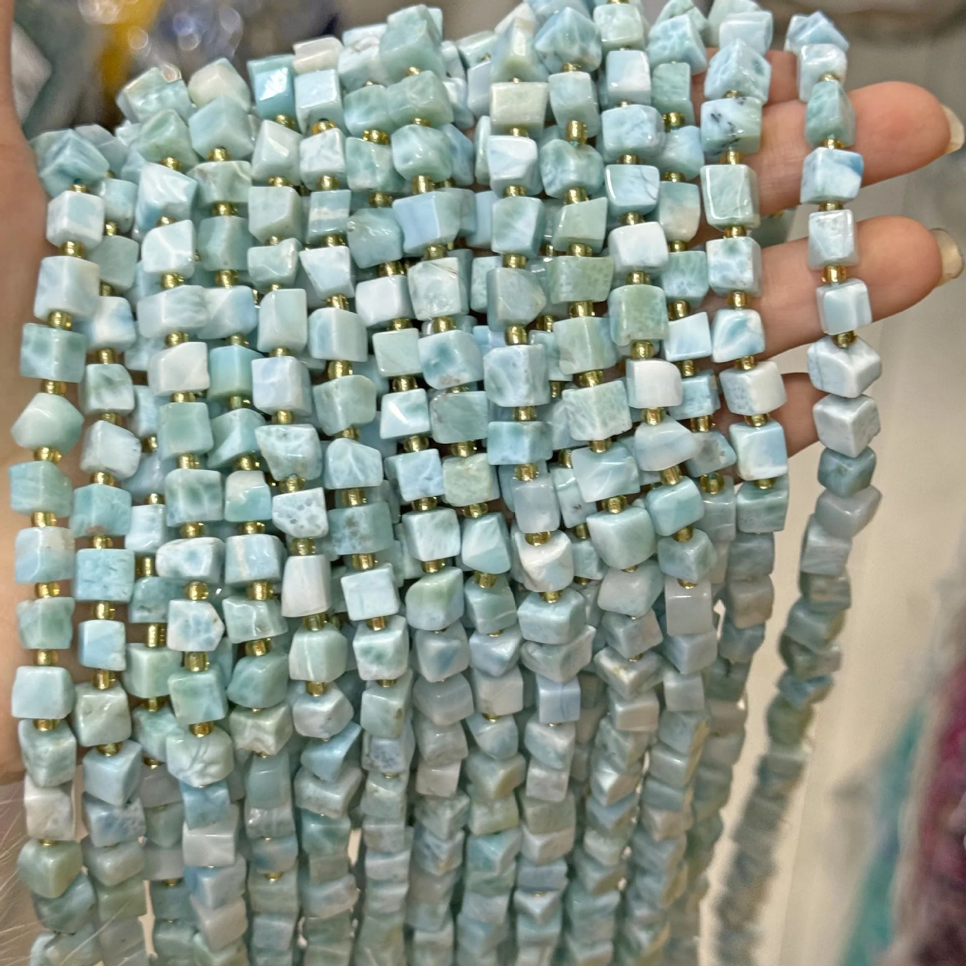Natural Irregular 6-7mm irregular square scattered Larimar beads Loose Beads For Jewelry Making DIY Wholesale
Natural Irregular 6-7mm irregular square scattered Larimar beads Loose Beads For Jewelry Making DIY Wholesale