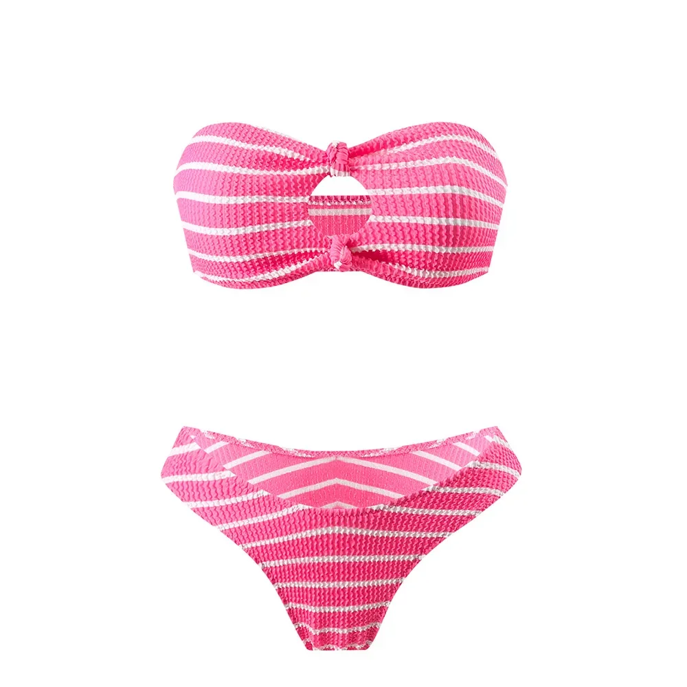 New Sexy Pink Striped Print Bandeau Bikini 2025 Women Swimwear Female Swimsuit Two Pieces Thong Bikinis Bathing Suit Beach Wear
New Sexy Pink Striped Print Bandeau Bikini 2025 Women Swimwear Female Swimsuit Two Pieces Thong Bikinis Bathing Suit Beach Wear
