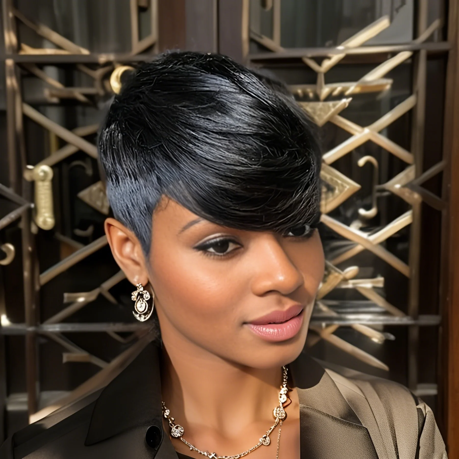 Короткие парики из натуральных волос с стрижкой пикси с челкой Короткий многослойный парик машинного производства для женщин
Короткие парики из натуральных волос с стрижкой пикси с челкой Короткий многослойный парик машинного производства для женщин